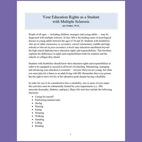 Your Education Rights as a Student with Multiple Sclerosis